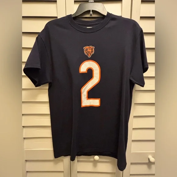 Chicago Bears T-Shirt DJ Moore #2 NFL Team Apparel Men Medium Navy Blue Football - Picture 2 of 8